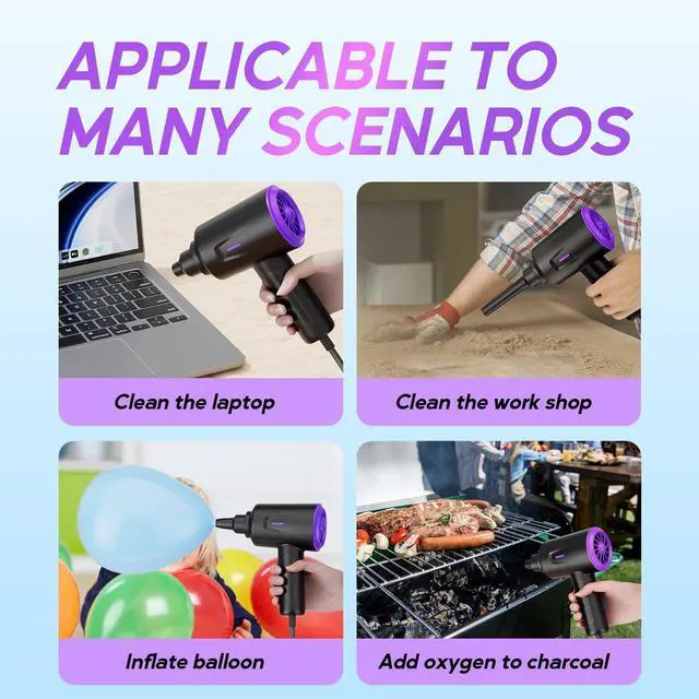 Alt view image 5 of 5 - Goweto Electric Air Duster - Air Blower - Multi-Use Compressed Air Duster for Keyboard- Computer and PC - 5.74 oz Powerful Motor