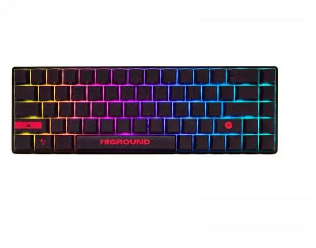 Main image of Higround Basecamp 65% Mechanical USB Wired Gaming Keyboards, Programable RGB, Transparent/Translucent, Hot-Swappable, Deep Thock Creamy Sounding PC Keyboard (LAVAROCK - White Flame Switch)