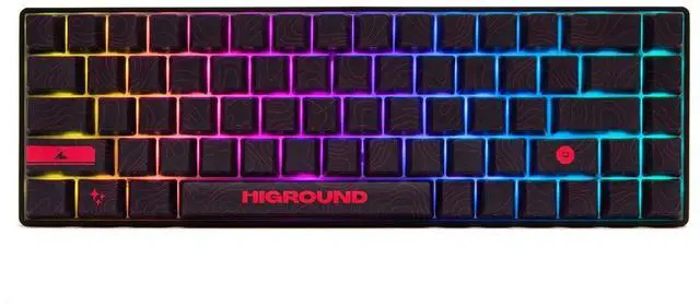 Alt view image 2 of 5 - Higround Basecamp 65% Mechanical USB Wired Gaming Keyboards, Programable RGB, Transparent/Translucent, Hot-Swappable, Deep Thock Creamy Sounding PC Keyboard (LAVAROCK - White Flame Switch)