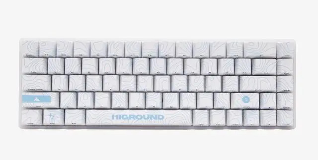 Main image of Higround Basecamp 65% Mechanical USB Wired Gaming Keyboards, Programable RGB, Transparent/Translucent, Hot-Swappable, Deep Thock Creamy Sounding PC Keyboard (SKYSTONE - White Flame Switch)