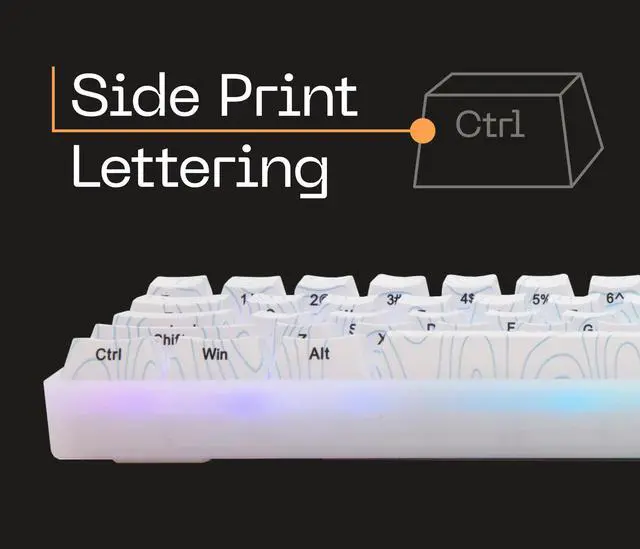 Alt view image 3 of 5 - Higround Basecamp 65% Mechanical USB Wired Gaming Keyboards, Programable RGB, Transparent/Translucent, Hot-Swappable, Deep Thock Creamy Sounding PC Keyboard (SKYSTONE - White Flame Switch)