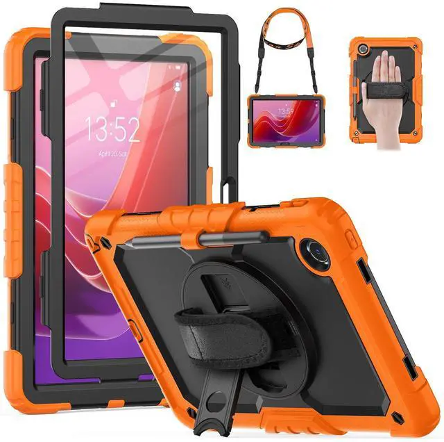 Main image of HXCASEAC Case for Lenovo Tab M11/K11 LTE 11'' with Screen Protector/Pen Holder/Rotating Hand Strap/Stand, Protective M11 Tablet Case (TB-330FU/TB-330XU) Cover 2024, Orange