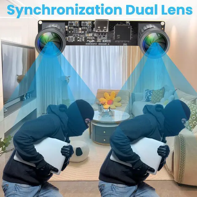 Alt view image 3 of 5 - IFWATER 3D Stereo USB Camera 120fps Global Shutter Printer USB Camera Module with 120 Degree No Distortion Synchronization Dual Lens PC Computer Camera Plug and Play for Raspberry Pi Mac Linux Windows