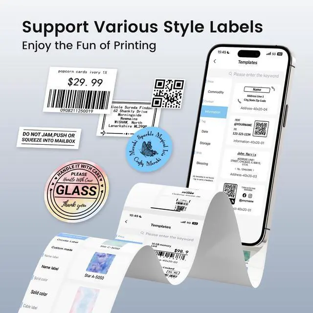 Alt view image 3 of 5 - ItriAce M220 Label Maker, 3 Inch Barcode Printer for Small Bussiness & Homeuse, Circle Thermal Label for M220 Label Printer
