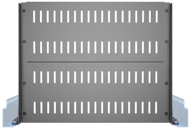 Alt view image 4 of 5 - JINGCHENGMEI 2 PCS 1U Vented Server Rack Shelf, 14-17 Inch Adjustable Universal Cantilever Rack Mount Tray for 19 Inch Networking Equipments Rack Enclosure, Black (1U14In2PCS)