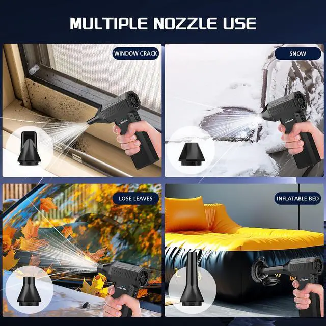 Alt view image 4 of 5 - Compressed Air Duster - Electric Air Duster with Brushless Motor - 3 Gear Adjustable Cordless Air Blower - Rechargeable Air Duster for PC, Keyboard, Car, Outdoors, Home