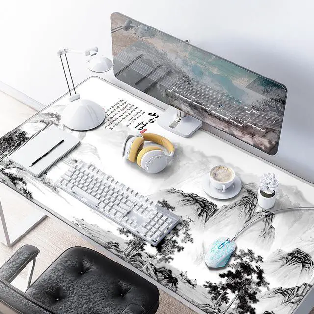 Alt view image 3 of 5 - LL-COEUR Pattern Large Gaming Mouse Pad 39.3x19.6x0.12inch, XXL Extended Keyboard Mat Oversized Desktop Protector Mat (Landscape 2, 39.3"x19.6"x0.12")