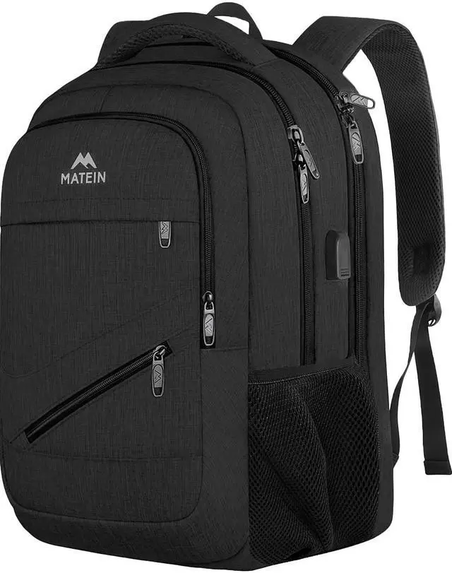 Main image of MATEIN 15.6 Inch College Backpack, 20 L Airline Approved Laptop Computer Backpack with Multiple Organization Pockets, Water Resistant Personal Item Casual backpack for Men Women, Black
