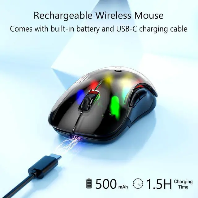 Alt view image 3 of 5 - memzuoix LED Rechargeable Wireless Mouse and 27 Inch Computer Monitor 100hz 1920 x 1080p with HDMI