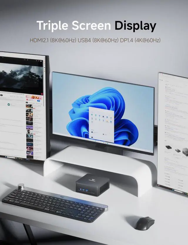 Alt view image 3 of 5 - MINISFORUM DeskMini UM690L Slim Mini PC AMD Ryzen 9 6900HX Small PC, 32GB LPDDR5 RAM+1TB PCIe4.0 SSD, HDMI/DP/USB4 Outputs, 2.5G LAN, WiFi 6E, 4xUSB Port AMD Radeon 680M Graphics Small Form Factor