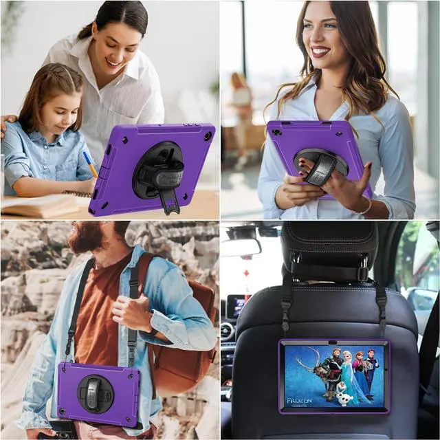 Alt view image 5 of 5 - Case for Galaxy Tab A9 Plus 5G 2023: Heavy Duty TPU Cover for Samsung Tablet A9+ 11 Inch with Screen Protector- Stand - Handle - Shoulder Strap -S-Pen Holder- Purple