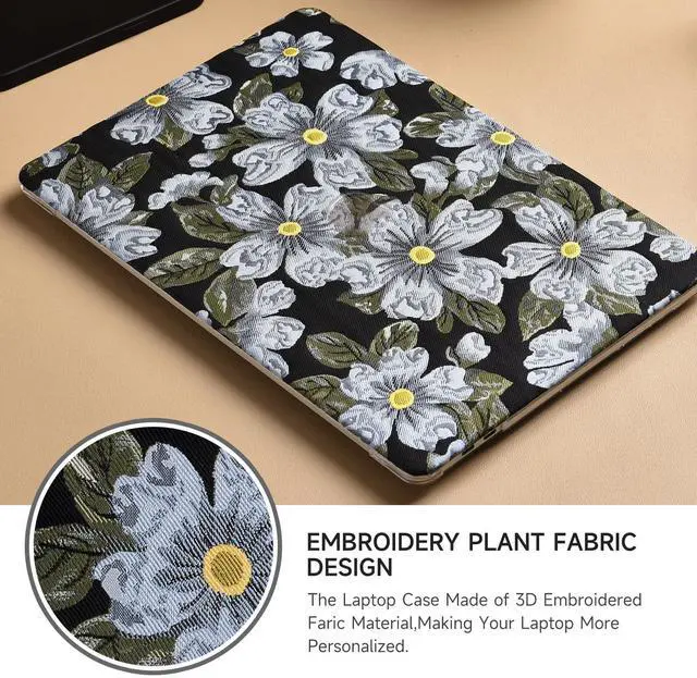 Alt view image 4 of 5 - Miloocul Compatible with 2016-22 Pro13 A1706/A1989/A2159 /A2251/2289/2338 Blue Floral Elegant Plant Flower Fabric Laptop Case (Blue Floral, 2016-22 Pro13 A1706/A1989/A2159 /A2251/2289/2338)