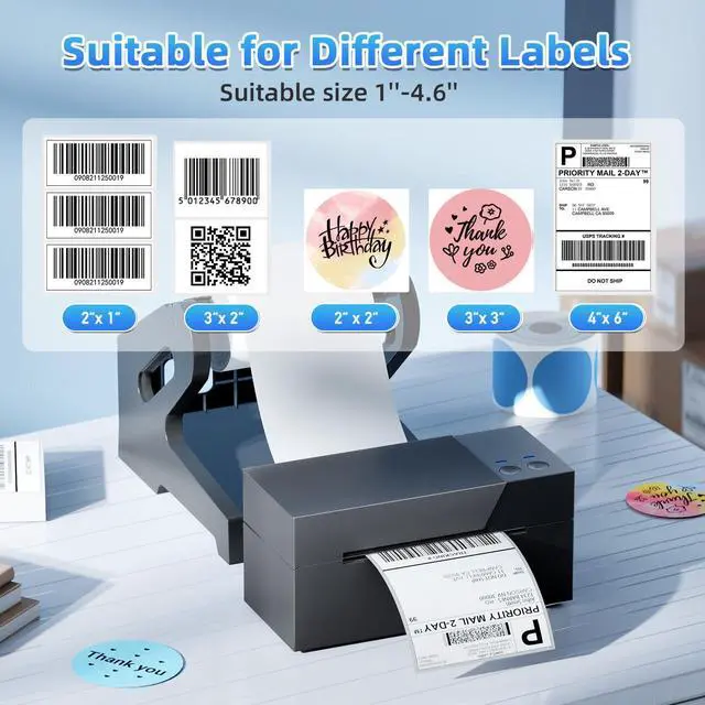 Alt view image 5 of 5 - WiFi Shipping Label Printer 4x6 - Wireless Thermal Shipping Label Printer for Packages, Small Business, Office, Home, Compatible with Ebay, USPS, Shopify,