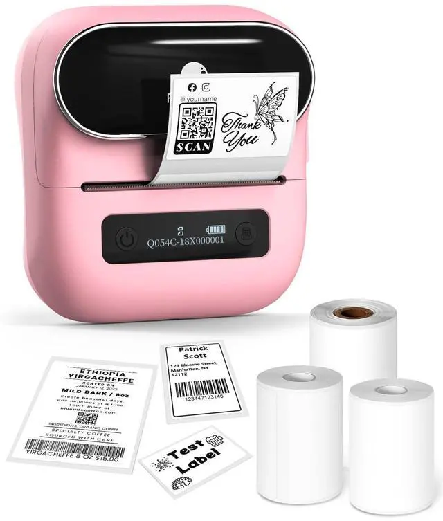 Alt view image 2 of 5 - Phomemo M220 Label Maker & 4 Roll Label, 3.14 Inch Bluetooth Thermal Label Printer for Barcode, Address, Labeling, Mailing, File Folder Label, Easy to Use, Support Smartphone, Tablet&PC