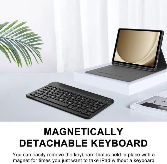 Alt view image 3 of 5 - Keyboard Case for Samsung Galaxy Tab A9+ 11'', Slim Detachable Galaxy Tab A9 Plus 5G Keyboard Case, A9 Plus Tablet Case with Keyboard & Pen Holder, Smart Cover with Keyboard for Galaxy A9+ 2023, Black