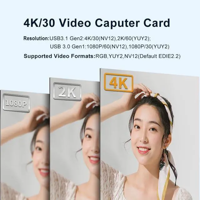 Alt view image 4 of 5 - King Ma 4K/30Hz Video Capture Card, Dual-Site HDMI Capture Card with USB3.0 HD Video Capture Device with Low Latency & No Lag for OBS/VMIX/Mshow/Resolume Live Streaming