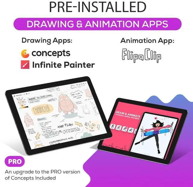 Alt view image 3 of 5 - X Drawing Tablet * PicassoTab * No Computer Needed * Advance Pack * Damage Protection * PRO Apps & Tutorials * 10" Screen * Portable * Standalone * Best Gift for Beginner Digital Graphic Artist * P2X