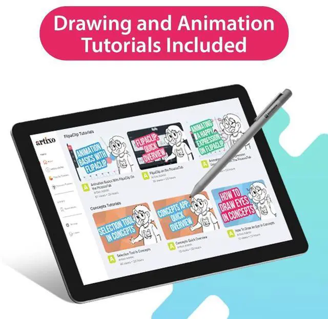 Alt view image 4 of 5 - X Drawing Tablet * PicassoTab * No Computer Needed * Advance Pack * Damage Protection * PRO Apps & Tutorials * 10" Screen * Portable * Standalone * Best Gift for Beginner Digital Graphic Artist * P2X
