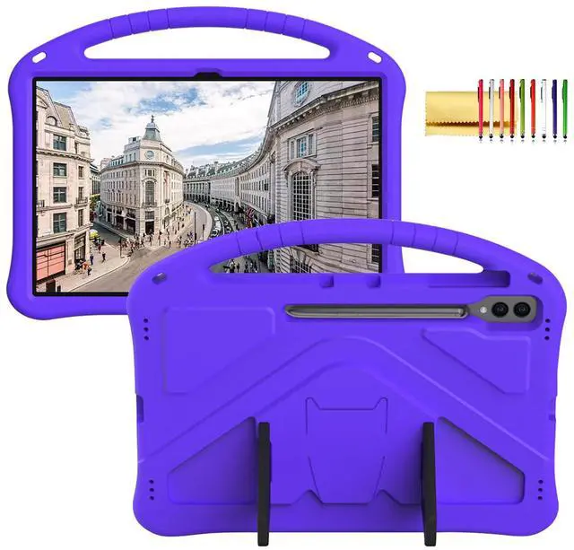 Main image of Kids Case for Samsung Galaxy Tab S10 Ultra/S9 S8 Ultra 14.6-inch Tablet, Techcircle Light Weight Shock Proof EVA Foam Handle Rugged Stand Protective Cover, Purple