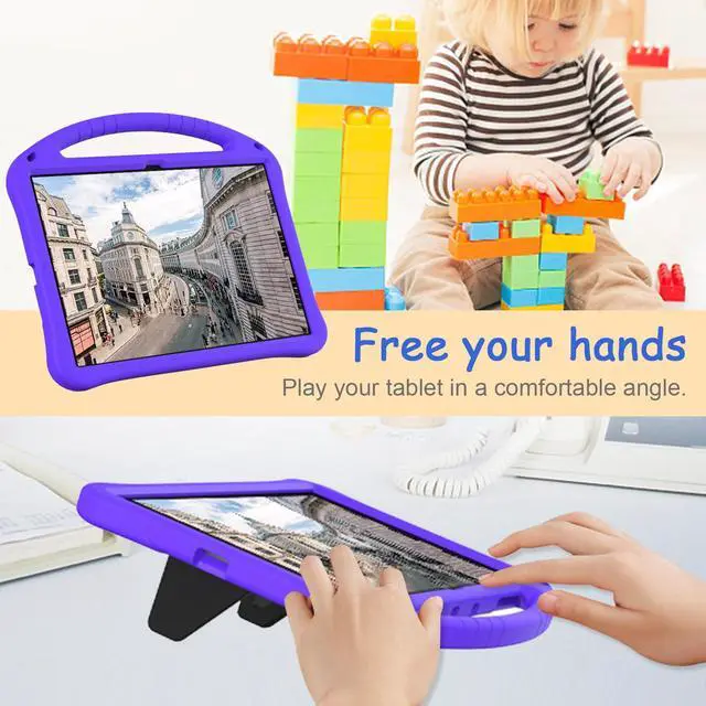 Alt view image 3 of 5 - Kids Case for Samsung Galaxy Tab S10 Ultra/S9 S8 Ultra 14.6-inch Tablet, Techcircle Light Weight Shock Proof EVA Foam Handle Rugged Stand Protective Cover, Purple