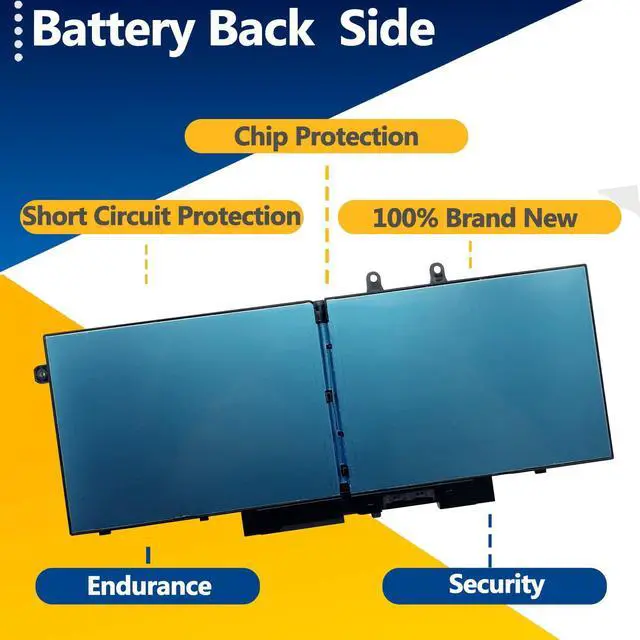 Alt view image 4 of 5 - TAVZENL 3HWPP 68Wh Battery Replacement for Dell Inspiron 7500 7506 2-in-1 Black Latitude 5501 5401 5511 5510 5411 5410 Precision 3541 3551 3550 Series 15.2V 4250mAh