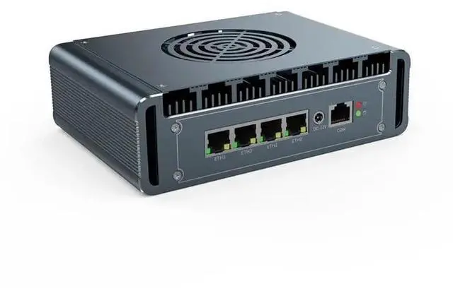 Alt view image 2 of 5 - Micro Firewall Appliance, 4 i226-V 2.5Gbe LAN Ports, Fanless Mini PC Celeron N100 Quad Core, DDR5 1*M.2 Support AES-NI Barebone Router PC VPN, HDMI DP USB3.0 8GB RAM (DDR5) 128GB SSD(M.2 Nvme)