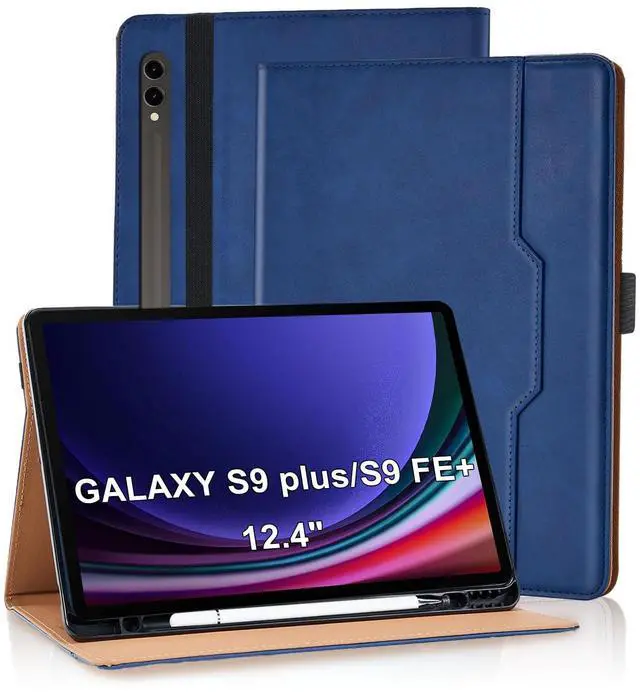 Main image of Varohix Case for Samsung Galaxy Tab S10+ Plus 2024 / S9 FE+ Plus/ S9+ Plus 12.4 Inch 2023 Magnetic Multi-Angle Leather Folio Stand Shell Folio with Card Holder Galaxy Tab S9+/S9 FE+,Blue