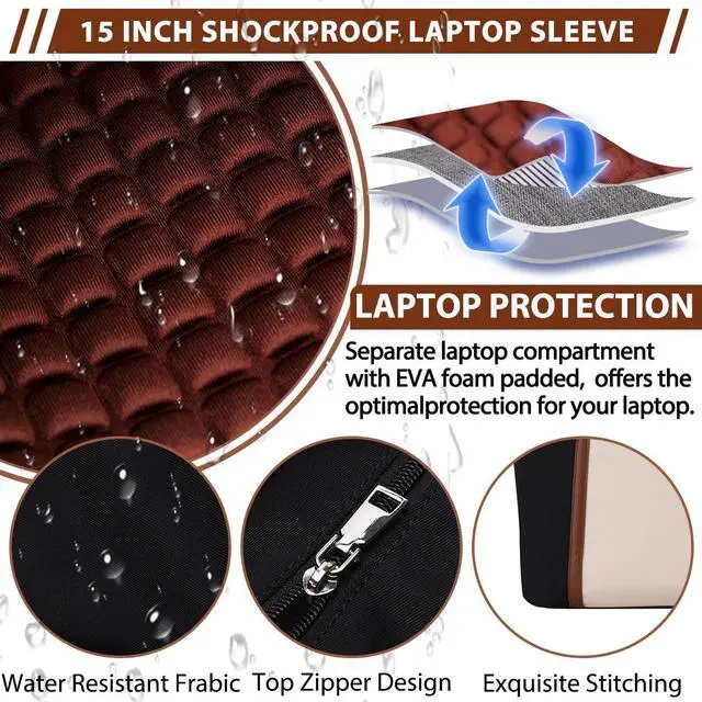 Alt view image 3 of 5 - VX VONXURY Laptop Bag for Women,15.6 Inch Work Tote Professional Shoulder Handbag Ideal for Business Office