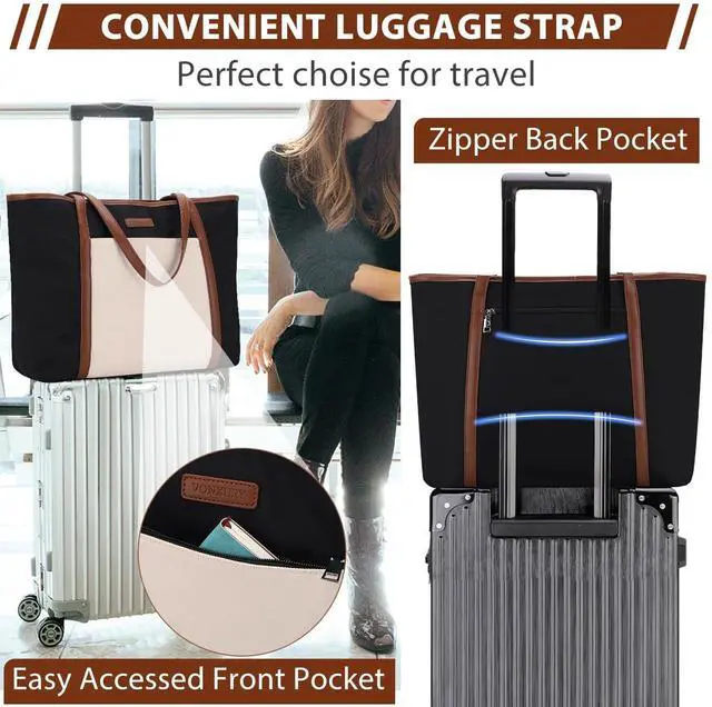 Alt view image 5 of 5 - VX VONXURY Laptop Bag for Women,15.6 Inch Work Tote Professional Shoulder Handbag Ideal for Business Office