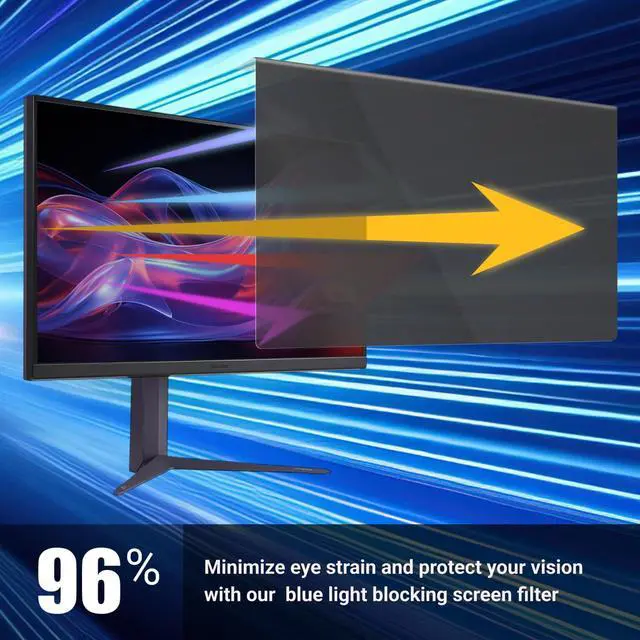 Alt view image 3 of 5 - Hanging Computer Privacy Screen Protector Shield Compatible for 23.8/24 Inch 16:9 Widescreen Desktop Monitor - Anti Glare Filter Blue Light Filter Type Anti Scratch