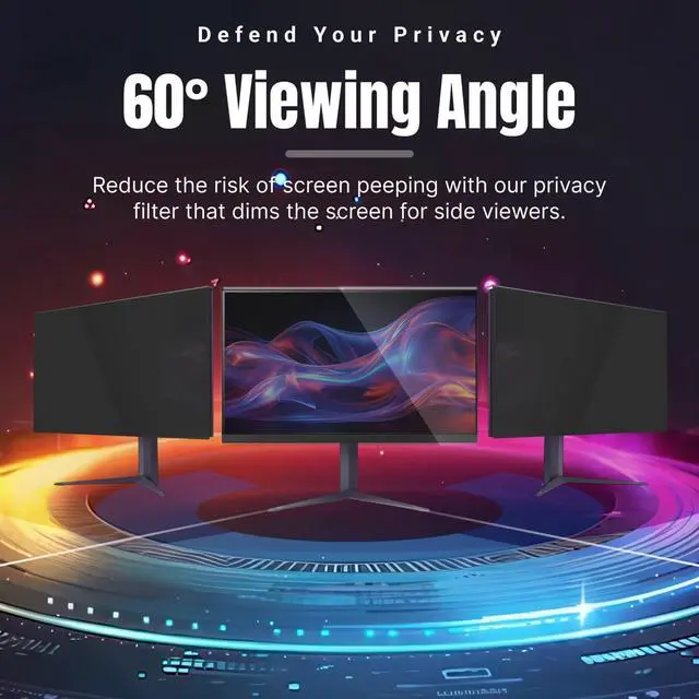 Alt view image 4 of 5 - Hanging Computer Privacy Screen Protector Shield Compatible for 23.8/24 Inch 16:9 Widescreen Desktop Monitor - Anti Glare Filter Blue Light Filter Type Anti Scratch