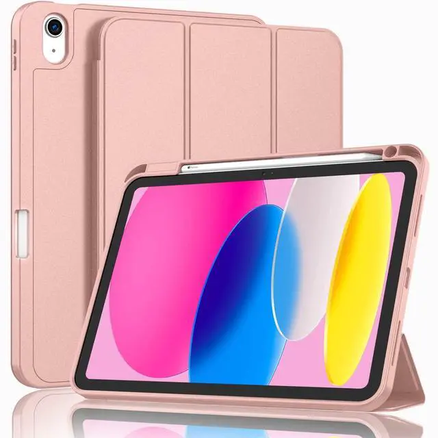 Main image of ZryXal iPad (A16) Case/iPad 10th Generation Case [11-Inch 2025/10.9 Inch 2022] with Pencil Holder, Smart Cover with Soft TPU Back [Support Auto Wake/Sleep] (Rose Gold)
