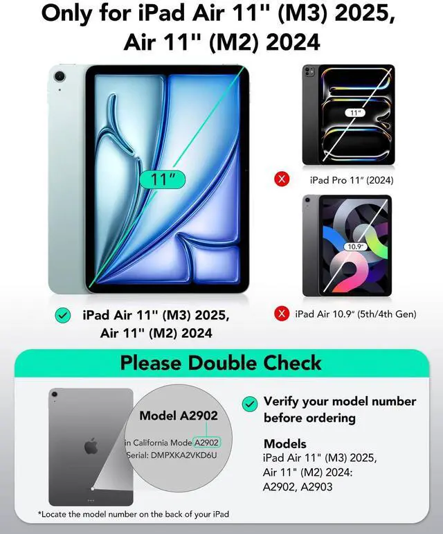 Alt view image 2 of 5 - ESR 2 Pack Screen Protector for iPad Air 11 Inch M3/M2 2025/2024 (7th/6th Generation)+Paper-Feel Screen Protectors