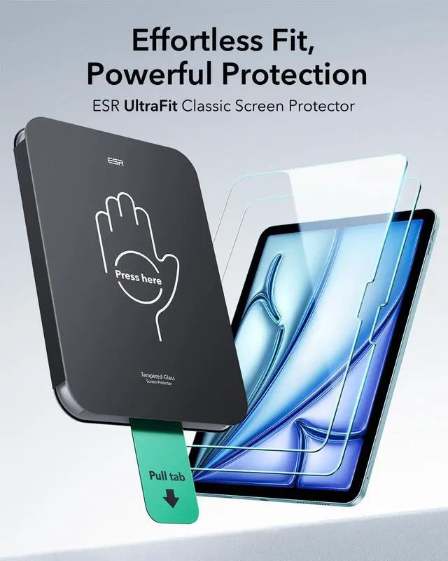 Alt view image 3 of 5 - ESR 2 Pack Screen Protector for iPad Air 11 Inch M3/M2 2025/2024 (7th/6th Generation)+Paper-Feel Screen Protectors