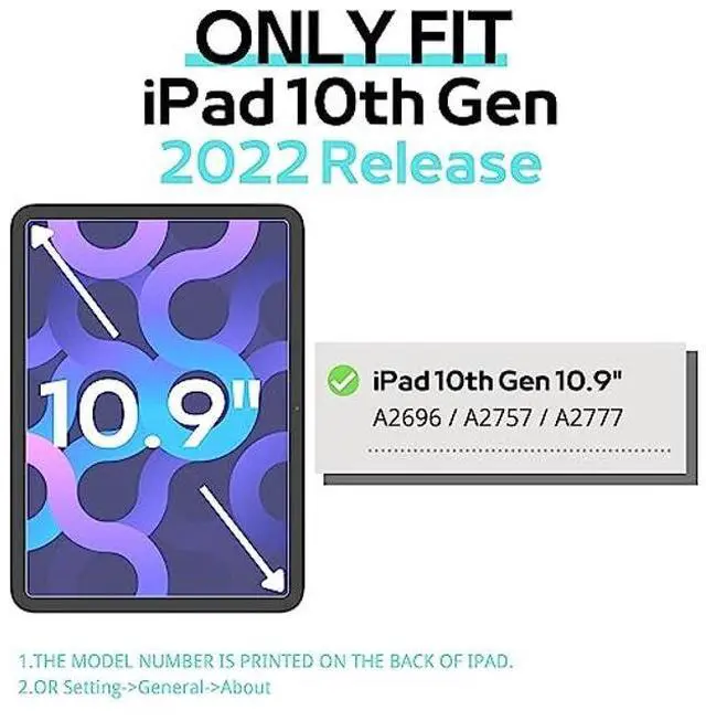 Alt view image 2 of 5 - PEPKOO Triple Shock Protection Case for iPad 10th Generation 10.9 inch 2022, Kids Boy Girl Rugged Cover with Pencil Holder, Kickstand Handle, Shoulder Strap (Blue)