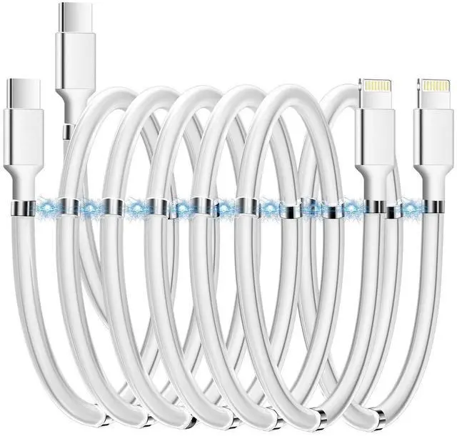 Main image of AICase Magnetic USB C to Lightning iPhone Cable Type C Super Organized Charging Magnetic Absorption Nano Data Cable Compatible iPhone 14/13/12/11/Mini/Pro/Max/X/XR/8/SE,iPad Air/Pro_6.5 FT(2Pack)