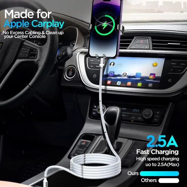 Alt view image 2 of 5 - AICase Magnetic USB C to Lightning iPhone Cable Type C Super Organized Charging Magnetic Absorption Nano Data Cable Compatible iPhone 14/13/12/11/Mini/Pro/Max/X/XR/8/SE,iPad Air/Pro_6.5 FT(2Pack)