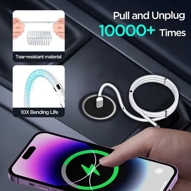 Alt view image 3 of 5 - AICase Magnetic USB C to Lightning iPhone Cable Type C Super Organized Charging Magnetic Absorption Nano Data Cable Compatible iPhone 14/13/12/11/Mini/Pro/Max/X/XR/8/SE,iPad Air/Pro_6.5 FT(2Pack)