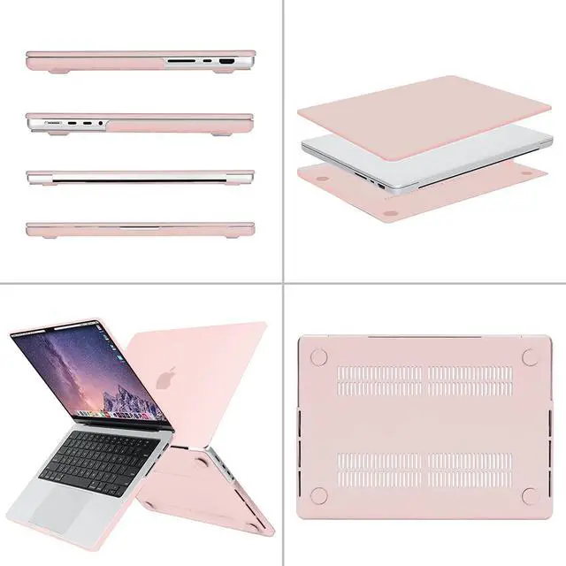 Alt view image 5 of 5 - MOSISO Compatible with MacBook Pro 14 inch Case 2021 Release A2442 M1, Vertical Sleeve Bag&Plastic Hard Shell&Keyboard Skin&Screen Protector&Storage Bag, Pink&Chalk Pink