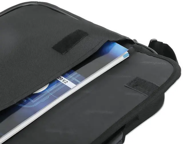 Alt view image 4 of 5 - MANHATTAN 15.6-Inch Laptop Shoulder Bag Carrying Case - Slim Briefcase Style, Full Clamshell Opening, Padded Compartments - Computer, Tablet, Notebook - 3 Yr Mfg Warranty - Black, 439947