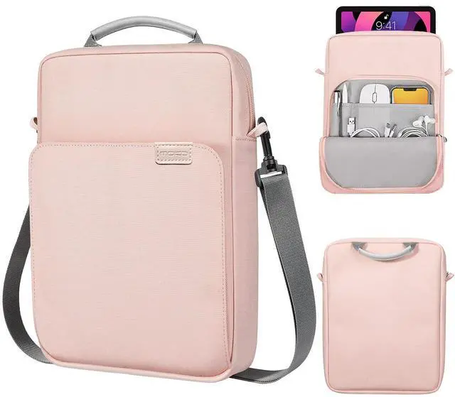 Main image of MoKo 9-11 Inch Tablet Sleeve Bag Handle Carrying Case with Shoulder Strap Fits New 11-inch iPad Pro M4/iPad Air M2, iPad 10th 10.9, iPad 9/8/7th 10.2, iPad Air 5/4th 10.9, Tab S8/S9 11, Pink