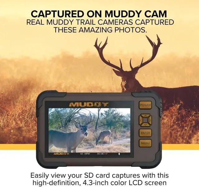 Alt view image 3 of 5 - MUDDY SD Card Reader or Viewer with 4.3 Inch LCD Screen Bundle with 32GB Ultra SDHC UHS-I Memory Card (4-Pack) and All-in-One High-Speed Card Reader (6 Items)