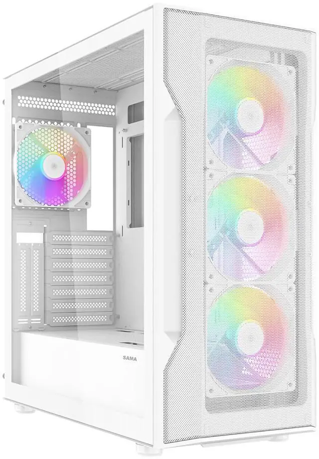 Alt view image 2 of 5 - SAMA S40 Mid Tower PC Case & SAMA Q60 CPU AIO Water Cooler