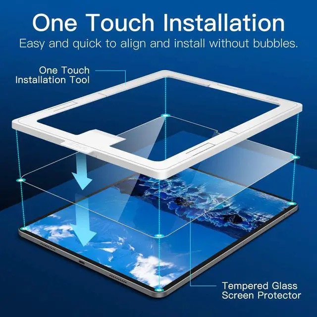 Alt view image 5 of 5 - JETech iPad Pro 12.9-Inch (2020/2018 Model, 4th/3rd Generation) Case and One Touch Install Screen Protector Bundle
