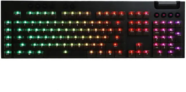 Alt view image 3 of 5 - YMDK Solid Black Color White Font Simplicity Keycaps PC Material Frosted Low Profile Translucent Keycap Compatible with Logi G813 G815 G913 G915 tkl Mechanical Keyboard