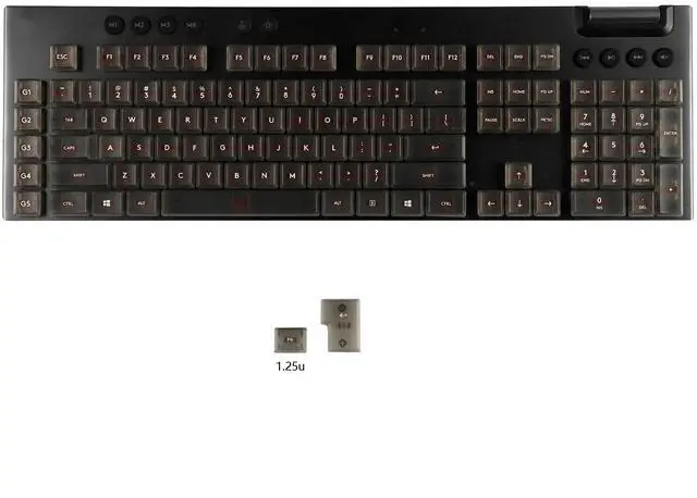 Alt view image 2 of 5 - YMDK Solid Black Color White Font Simplicity Keycaps PC Material Frosted Low Profile Translucent Keycap Compatible with Logi G813 G815 G913 G915 tkl Mechanical Keyboard