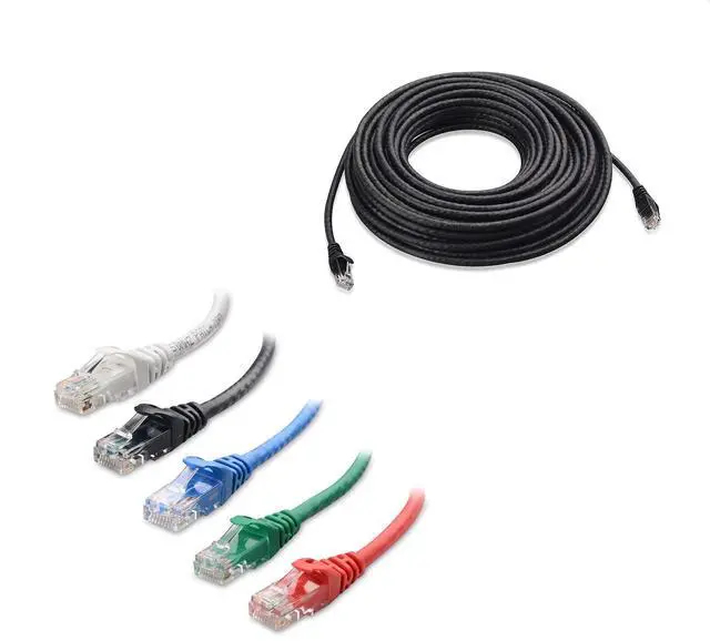 Main image of Cable Matters 1-Pack 50 Foot Snagless Long Cat6 Ethernet Cable (Cat6 Cable, Cat 6 Cable) in Black & 5-Color Combo 5 Foot Snagless Short Cat6 Ethernet Cable