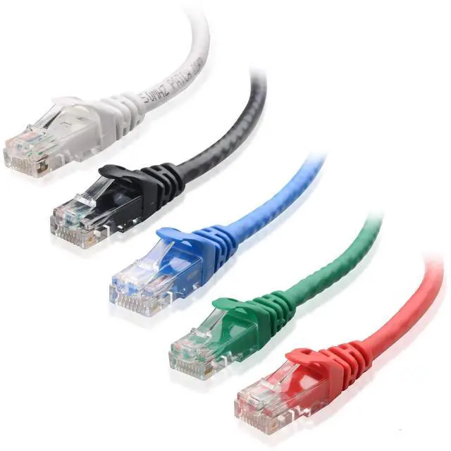 Alt view image 5 of 5 - Cable Matters 1-Pack 50 Foot Snagless Long Cat6 Ethernet Cable (Cat6 Cable, Cat 6 Cable) in Black & 5-Color Combo 5 Foot Snagless Short Cat6 Ethernet Cable