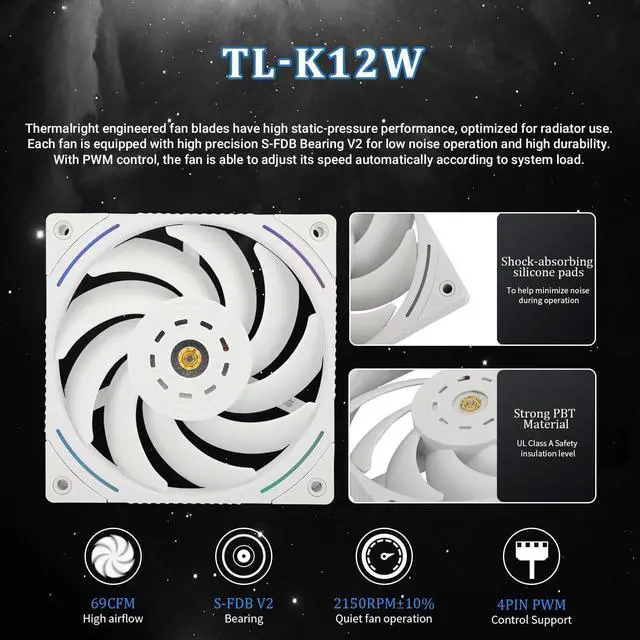 Alt view image 5 of 5 - Thermalright Core Matrix 240 White CPU Liquid Cooler with 120mm PWM Fan,240 White Cold Row Specification,Integrated Water Cooler Heatsink,for AM4/AM5,Intel lga1700/1851/1150/1151/1200/2011