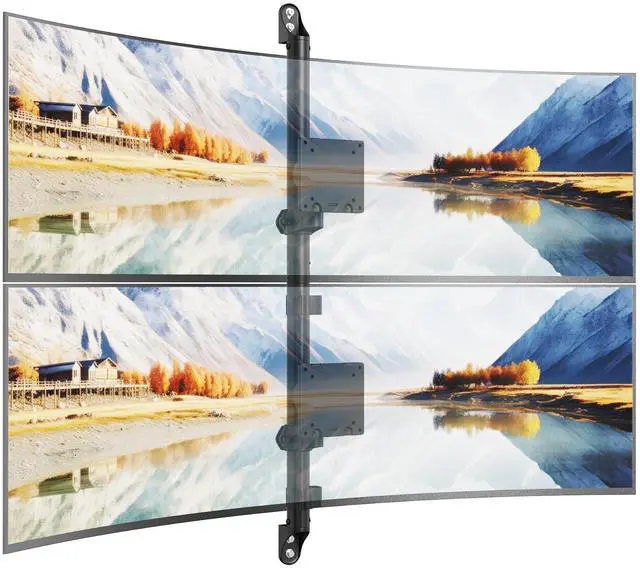 Main image of 17-57" Dual Monitor Wall Mount, Vertical Monitor Stand for Heavy Duty Monitor, up to 59.4 lbs per Screen, 108mm Ultra Slim to Wall, VESA 75/100, Premium Gas Spring& Quick Release